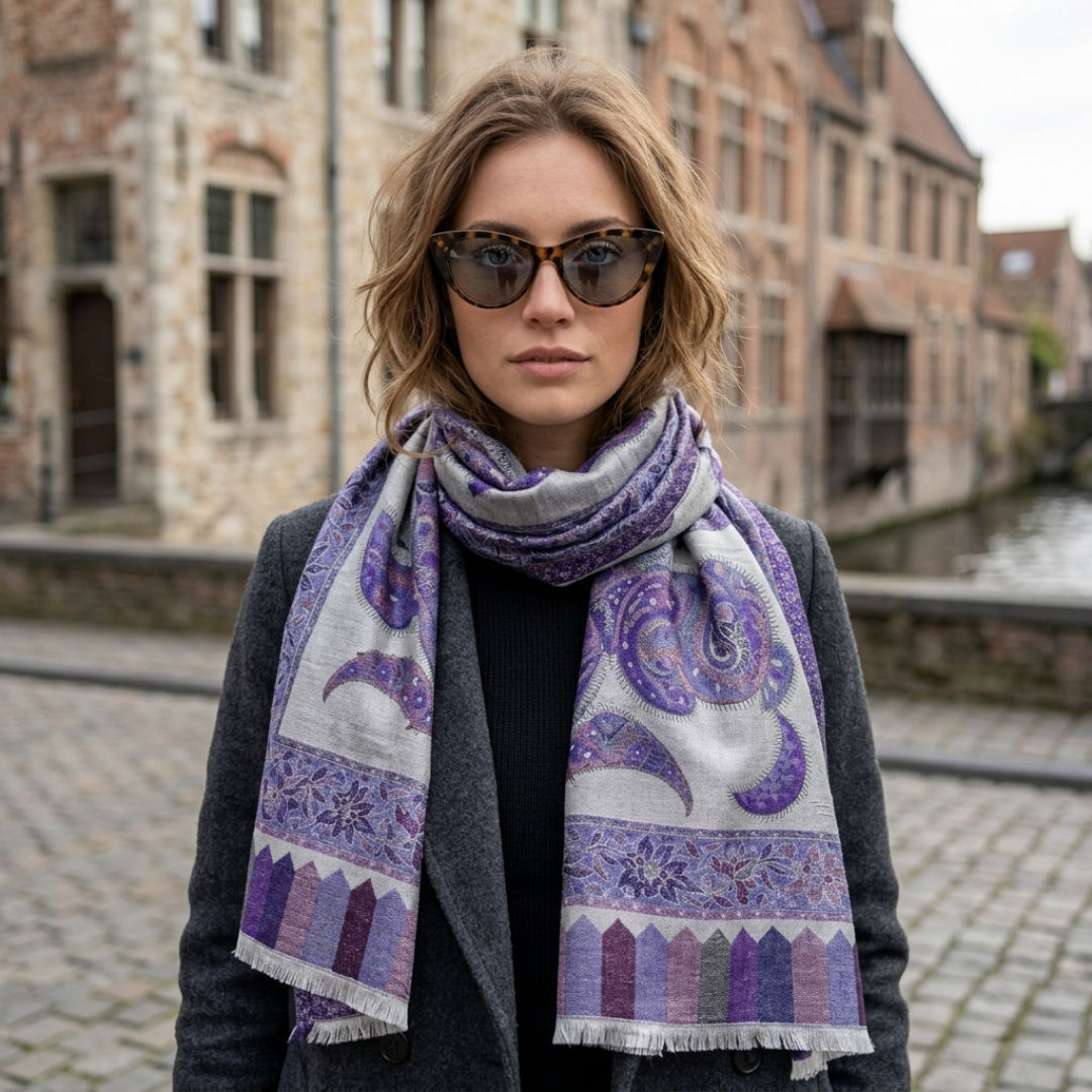 Pastel Shade Abstract Flower Design Modal Stole